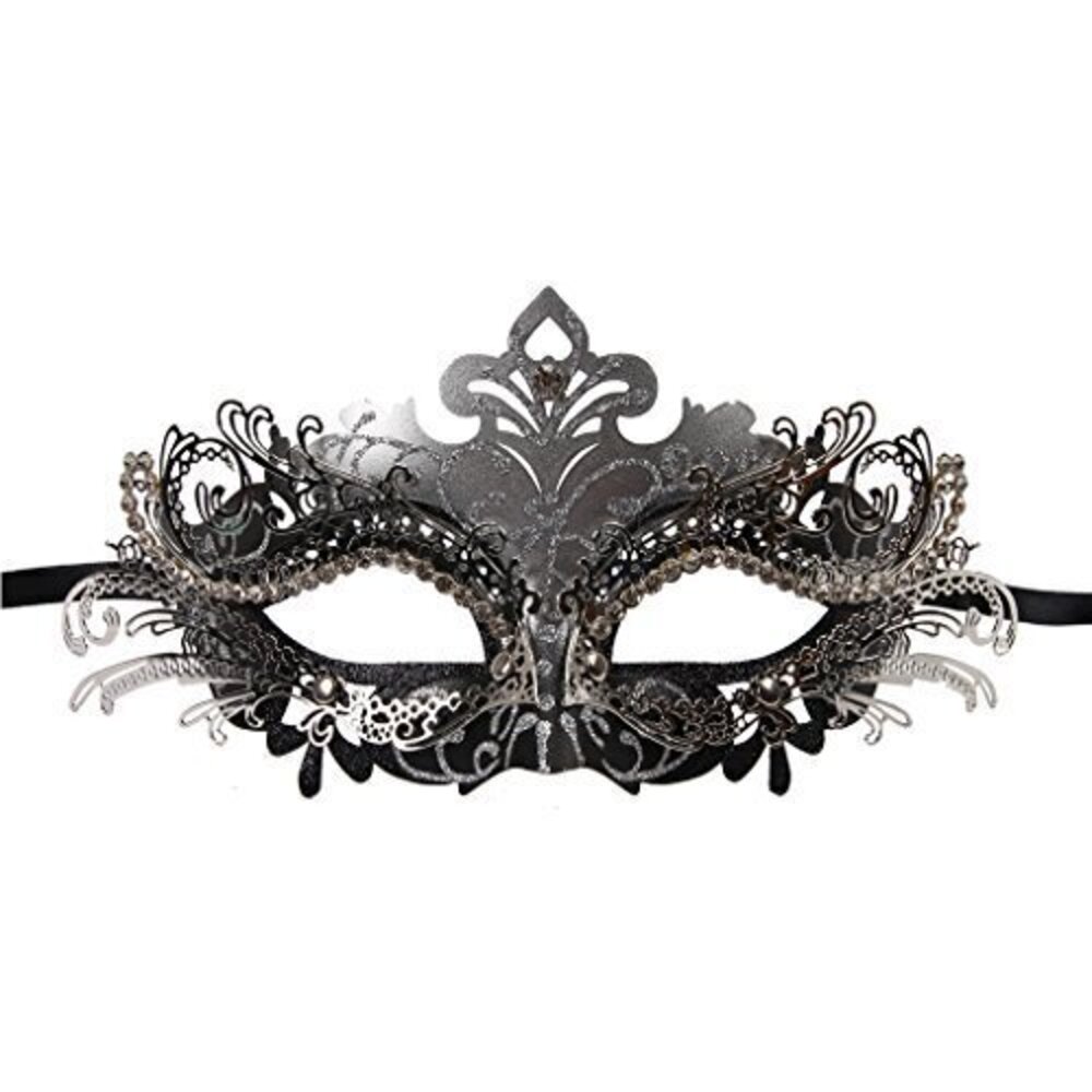 9217 1 PCS Masquerade Mask Laser Cut Metal Shiny Rhinestone Party